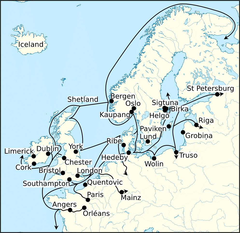 map of the viking invasion of europe