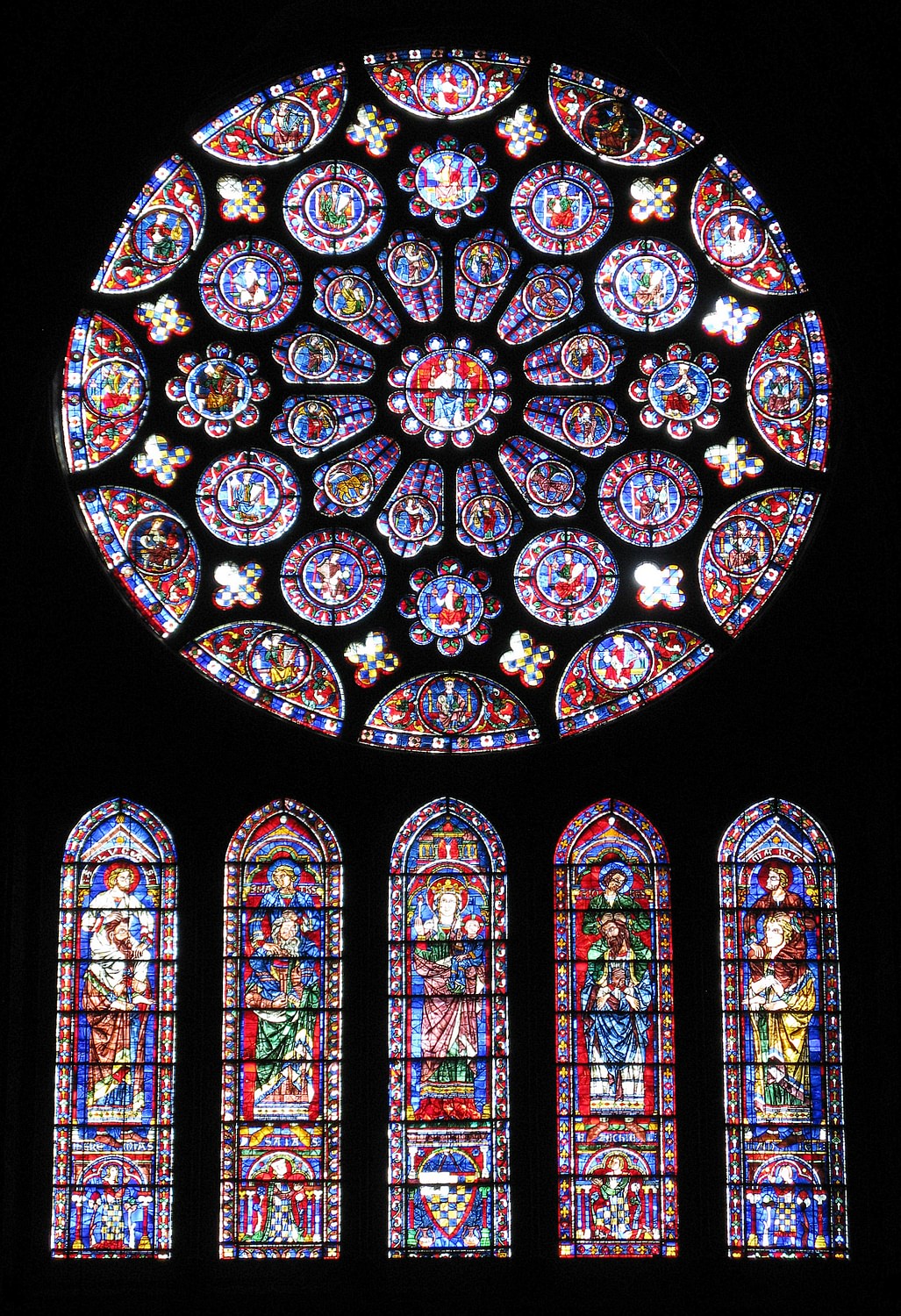 South Rose Window, Chartres Cathedral (Illustration) - World History