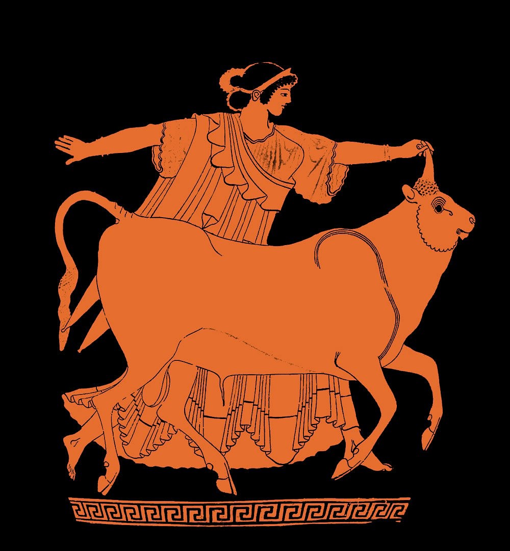 european union symbol woman on bull