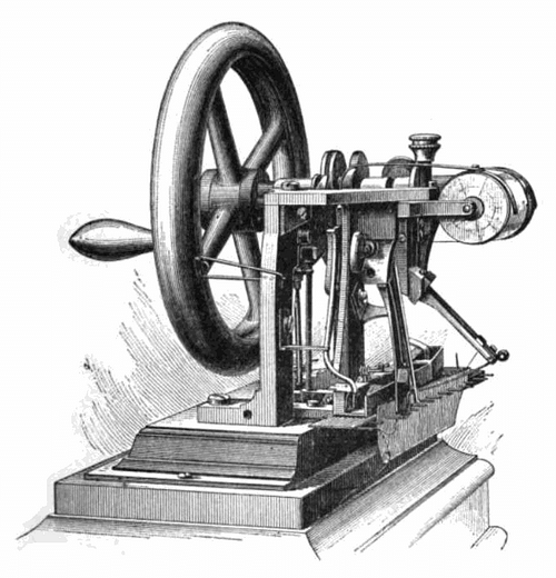 Una máquina de coser manual Singer de época en exhibición dentro