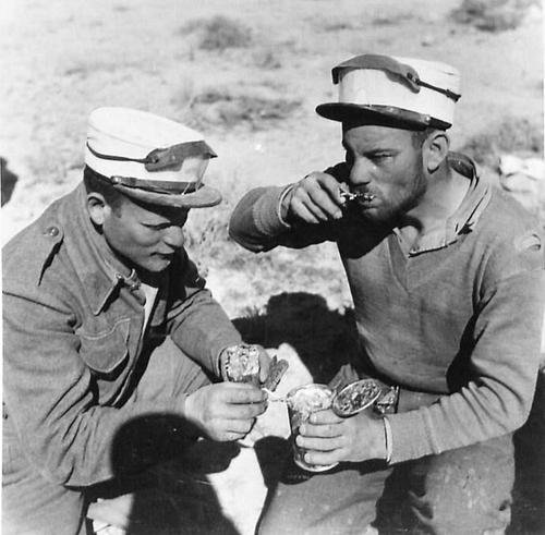 French Foreign Legionnaires Eating British Rations