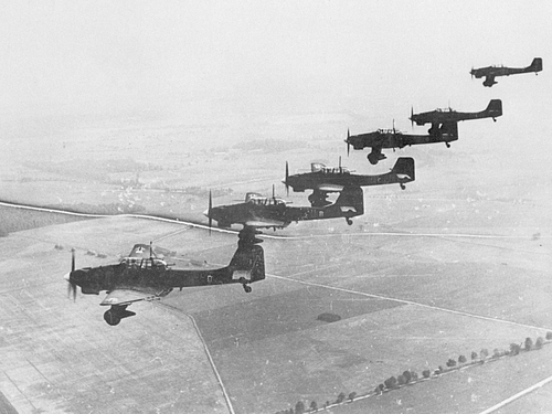 Stuka Dive-bombers in Poland, 1939.