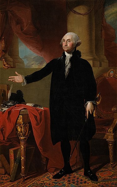 Portrait of George Washington (by Gilbert Stuart, Public Domain)