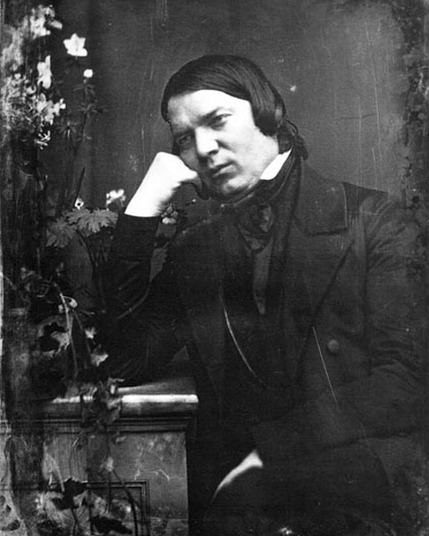 Robert Schumann, 1850 (by Johann Anton Völlner, Public Domain)