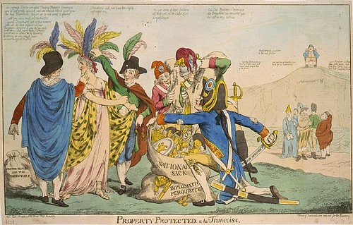 Political Cartoon Depicting the XYZ Affair (by S.W. Fores, Public Domain)