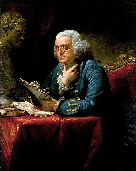 Portrait of Benjamin Franklin (by David Martin, Public Domain)