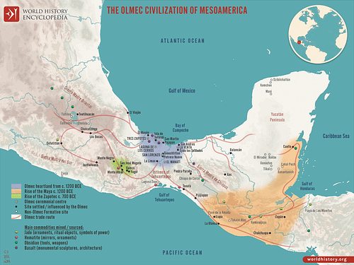 Map of the Olmec Civilization