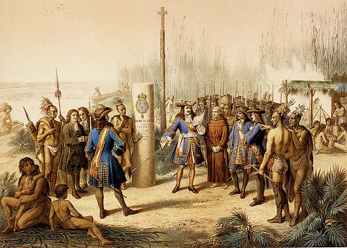 La Salle Claims Louisiana for France, 1682