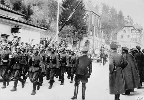 German Troops Crossing the Austrian Border, 1938 (by Imperial War Museums, CC BY-NC-SA)