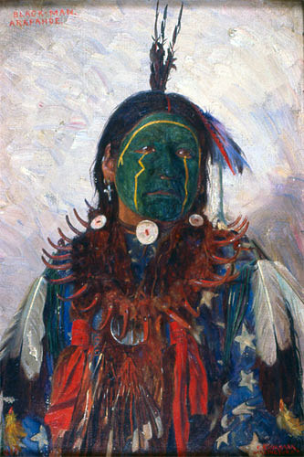 Black Man, Arapaho Warrior (by E. A. Burbank, Public Domain)