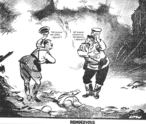 Nazi-Soviet Pact Cartoon (by David Low, Copyright, fair use)