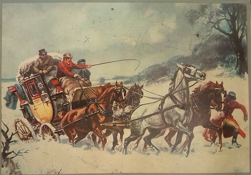 19th-Century Coach Caught in Snow