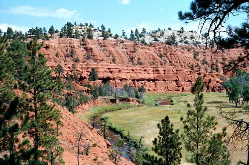 Red Sandstone Cliffs in the Black Hills, Wyoming, Former Kiowa Territory