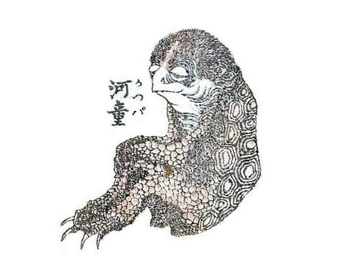 Hokusai's Kappa, a Japanese Water Sprite