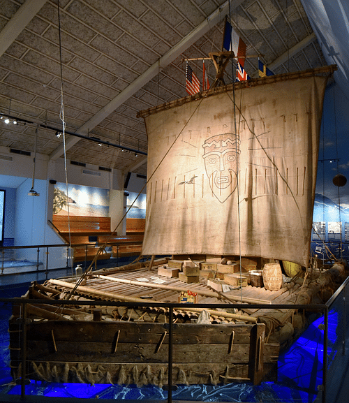 Front View of the Kon-Tiki Expedition Raft