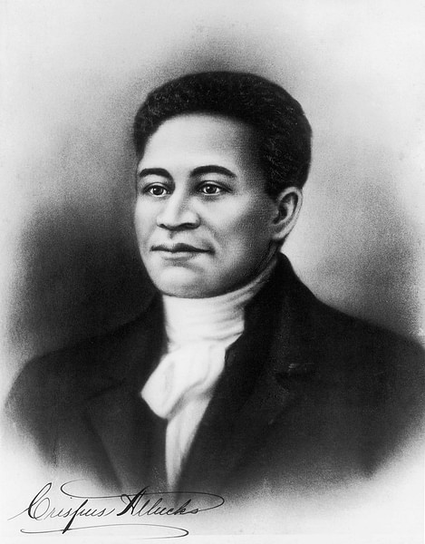 Crispus Attucks Portrait from the 19th Century (by Unknown Artist, Public Domain)