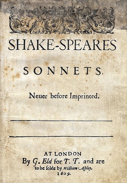 Title Page of Shakespeare's Sonnets, 1609