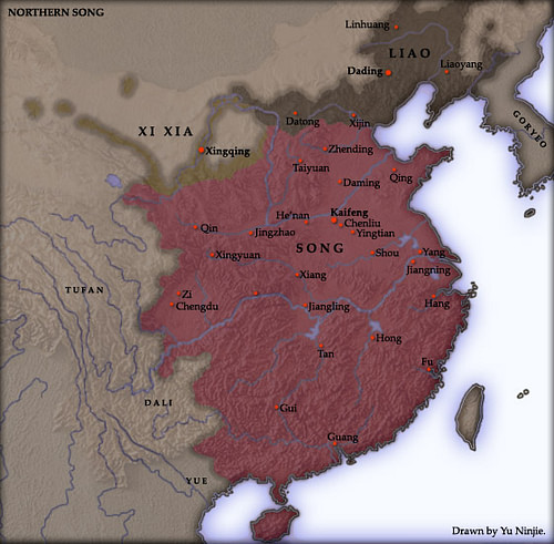 song dynasty map north and south