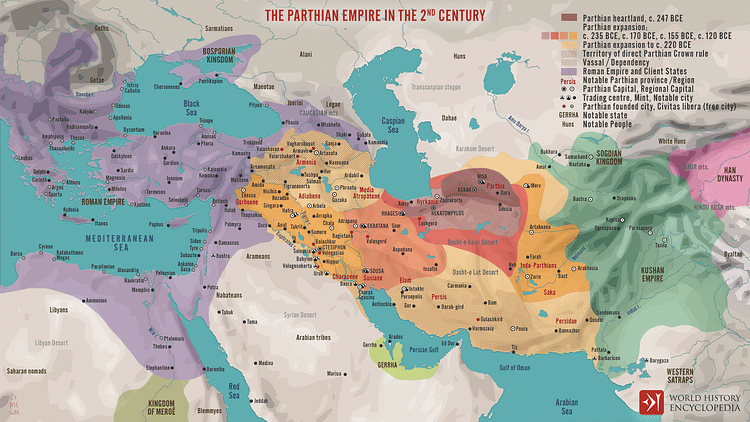 The Parthian Empire in the 2nd Century (Illustration) - World History ...