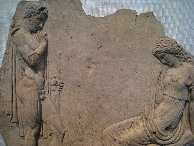 Roman Relief of a Youth and a Girl