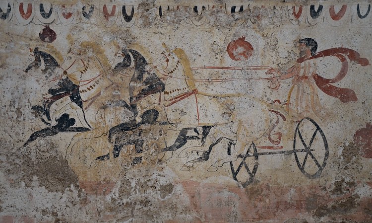 Lucanian Fresco of a Chariot Race