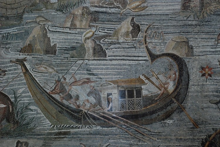 Police Boat on the Palestrina Mosaic