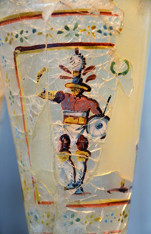 Glass with Painting of a Gladiator