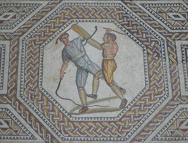 Mosaic Panel with two Gladiators