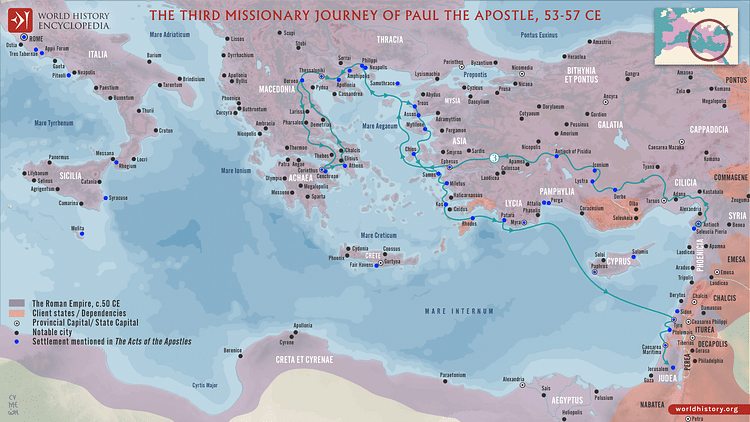 Paul the Apostle's Third Missionary Journey (c. 53-57 CE)