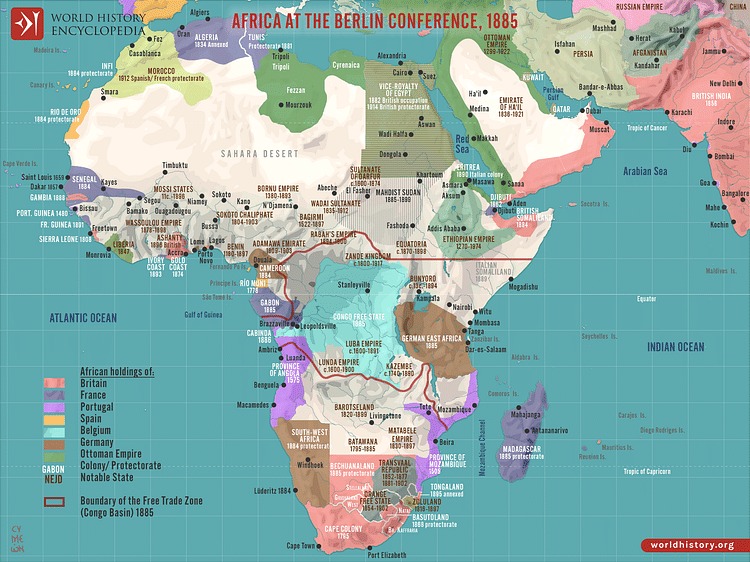 The Scramble for Africa after the Berlin Conference, 1885