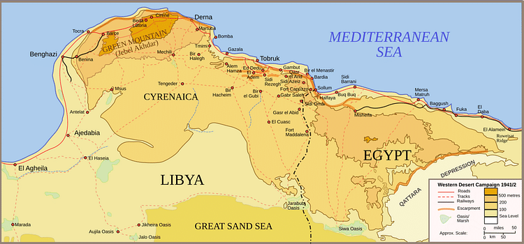 Map of Western Desert Campaigns