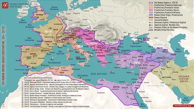 Roman Empire under Constantine, 324-337 CE