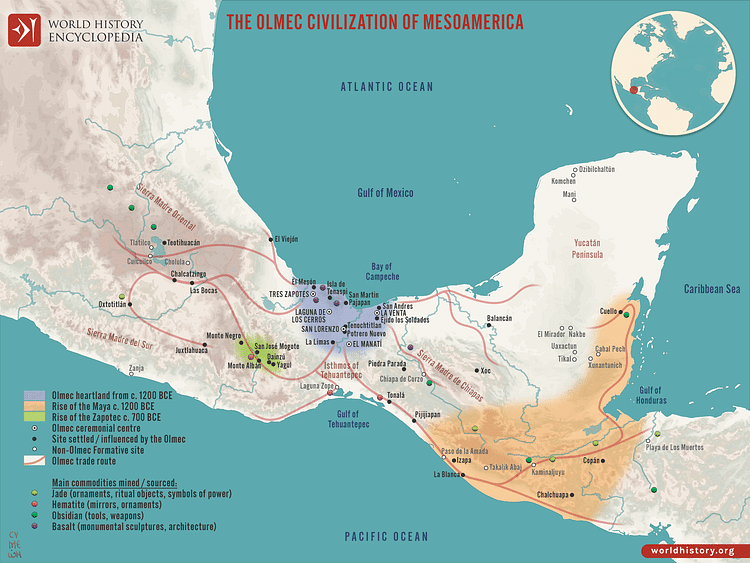 Map of the Olmec Civilization