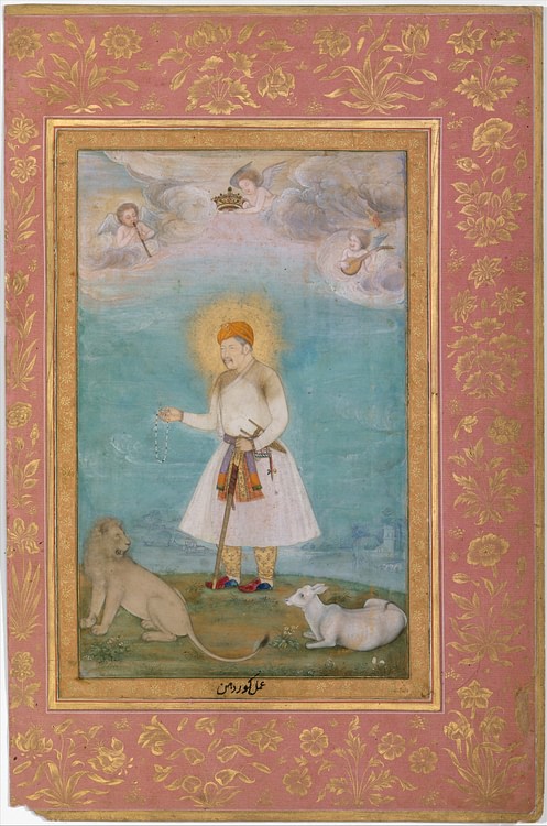 Akbar with a Lion and a Calf