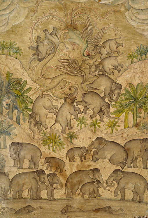 Elephants with Mythical Beasts