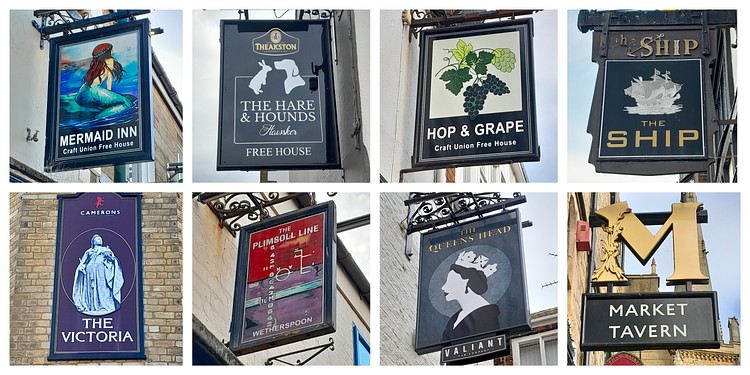 Eight English Pub Signs