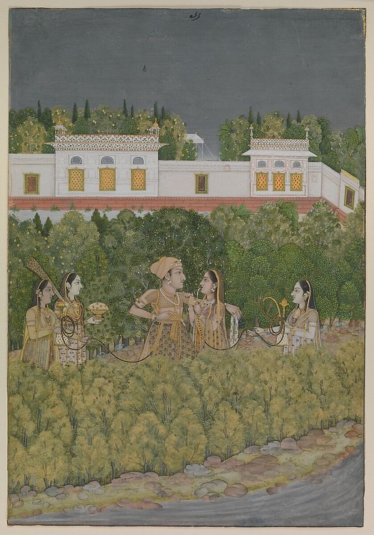 Mughal Prince & Ladies in a Garden