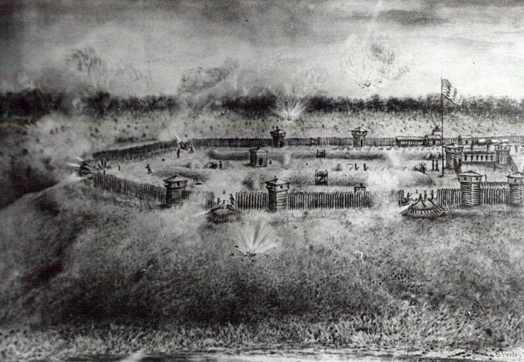 British Cannon Bombardment of Fort Meigs