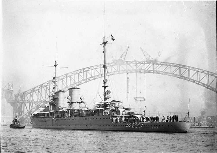 A Warship and the Sydney Harbour Bridge