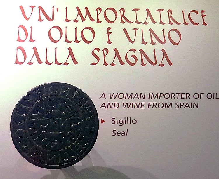 Seal of a Female Importer of Oil and Wine