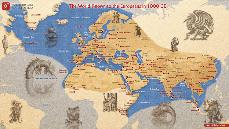 The World Known to Europeans in 1000 CE