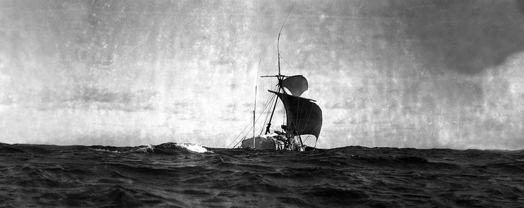 The Kon-Tiki Raft at Sea