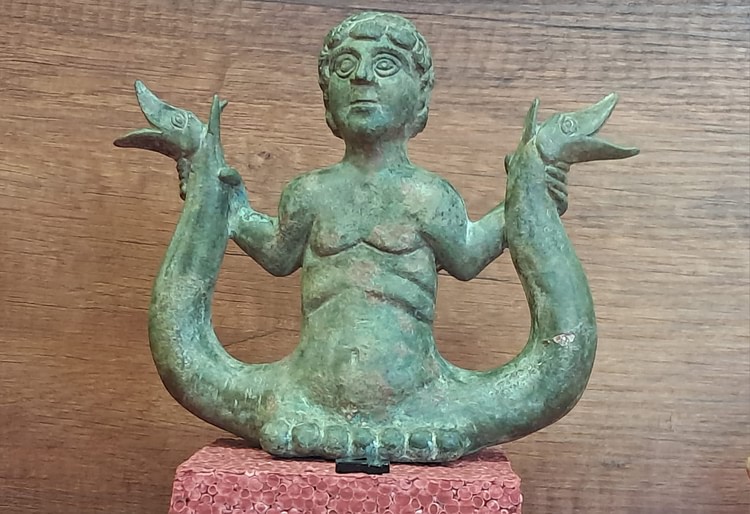 Bronze Figurine of Infant Hercules Killing Serpents