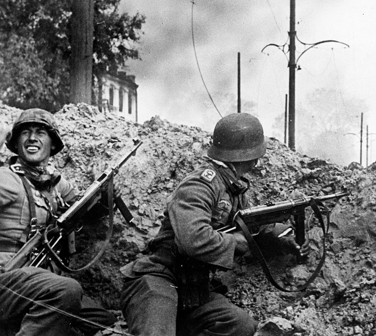 Two German Soldiers in Action, Stalingrad, 1942