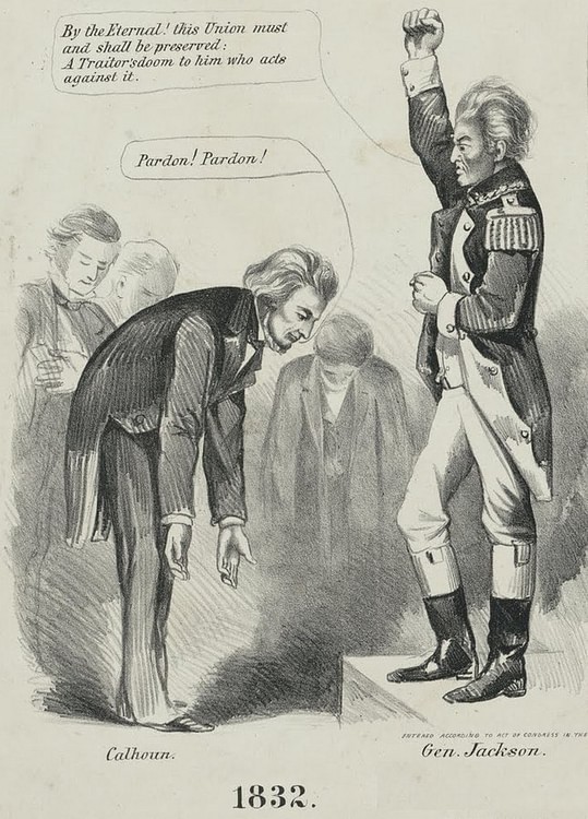 Cartoon Depicting Jackson's Triumph in the Nullification Crisis