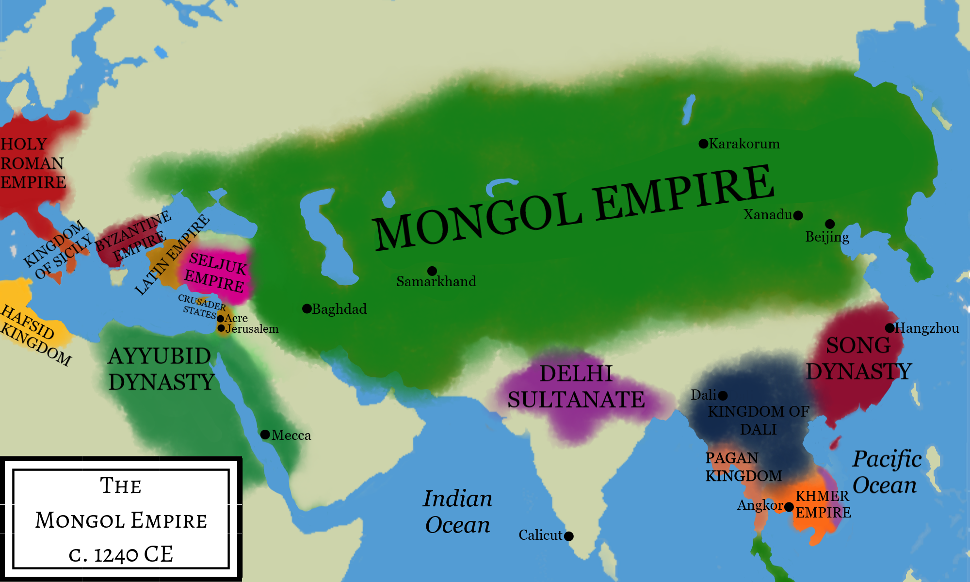 Imperio Mongol Mongol Mapa Reino Libre Mapa Mapa Vectorial Png | My XXX ...