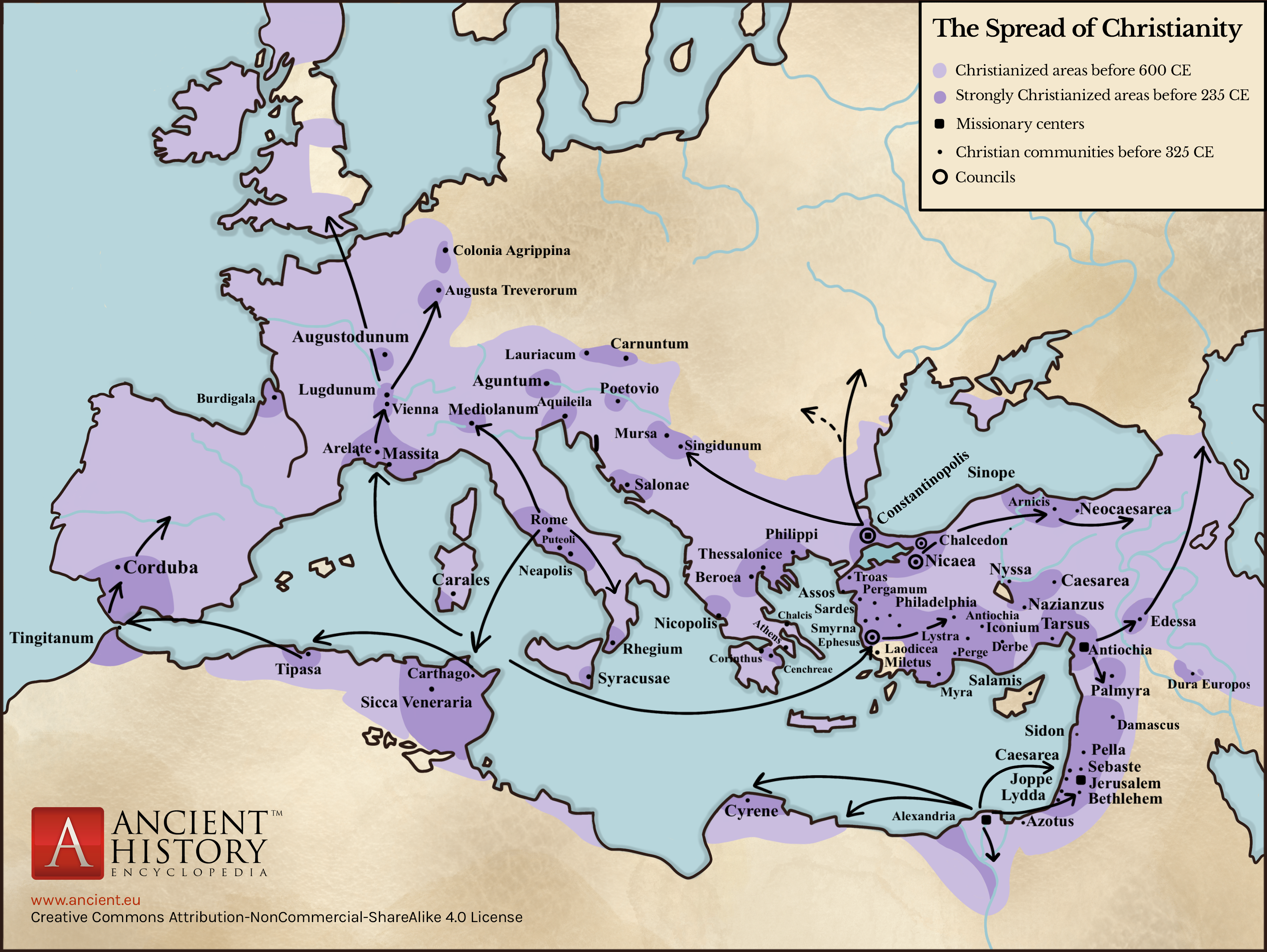 christianity origin map