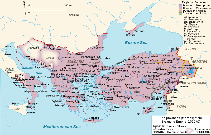 Map Of The Byzantine Empire In 1025 Ce Illustration World History