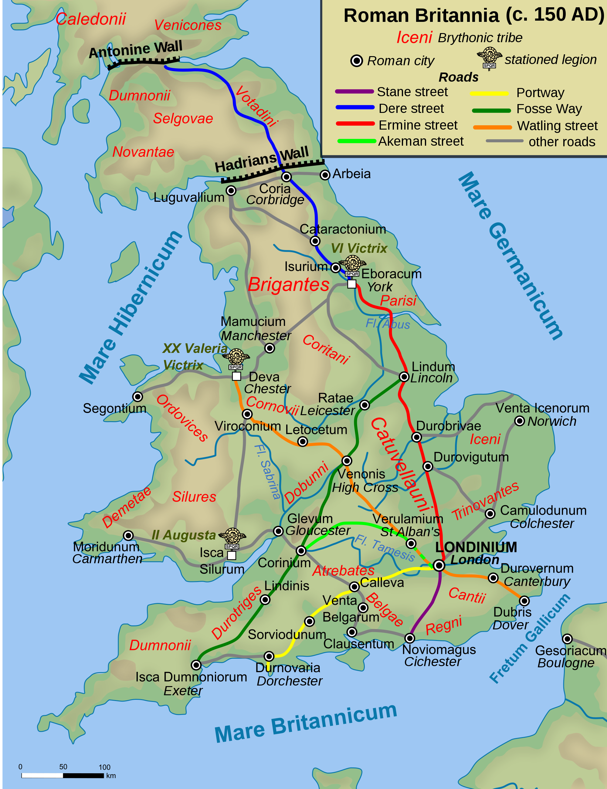 Map Of Roman Britain 150 Ad Illustration World History Encyclopedia